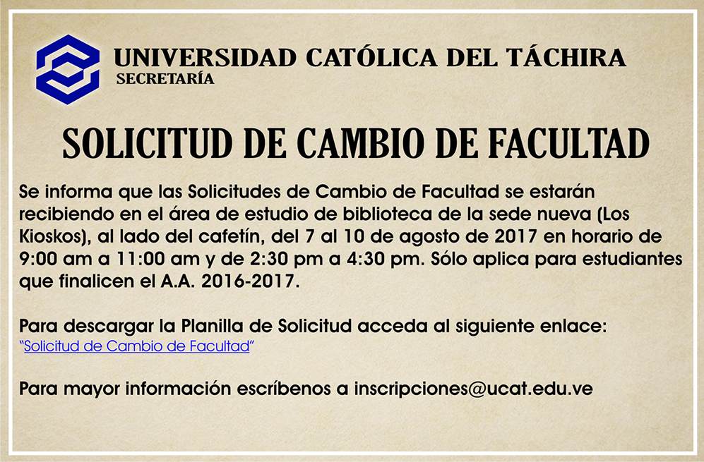 CambiodeFacultadUCAT